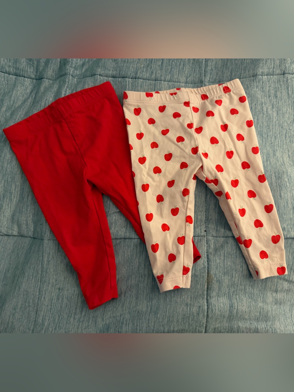 Amazon Essentials Baby Red & Apple Print Leggings 2-Pack